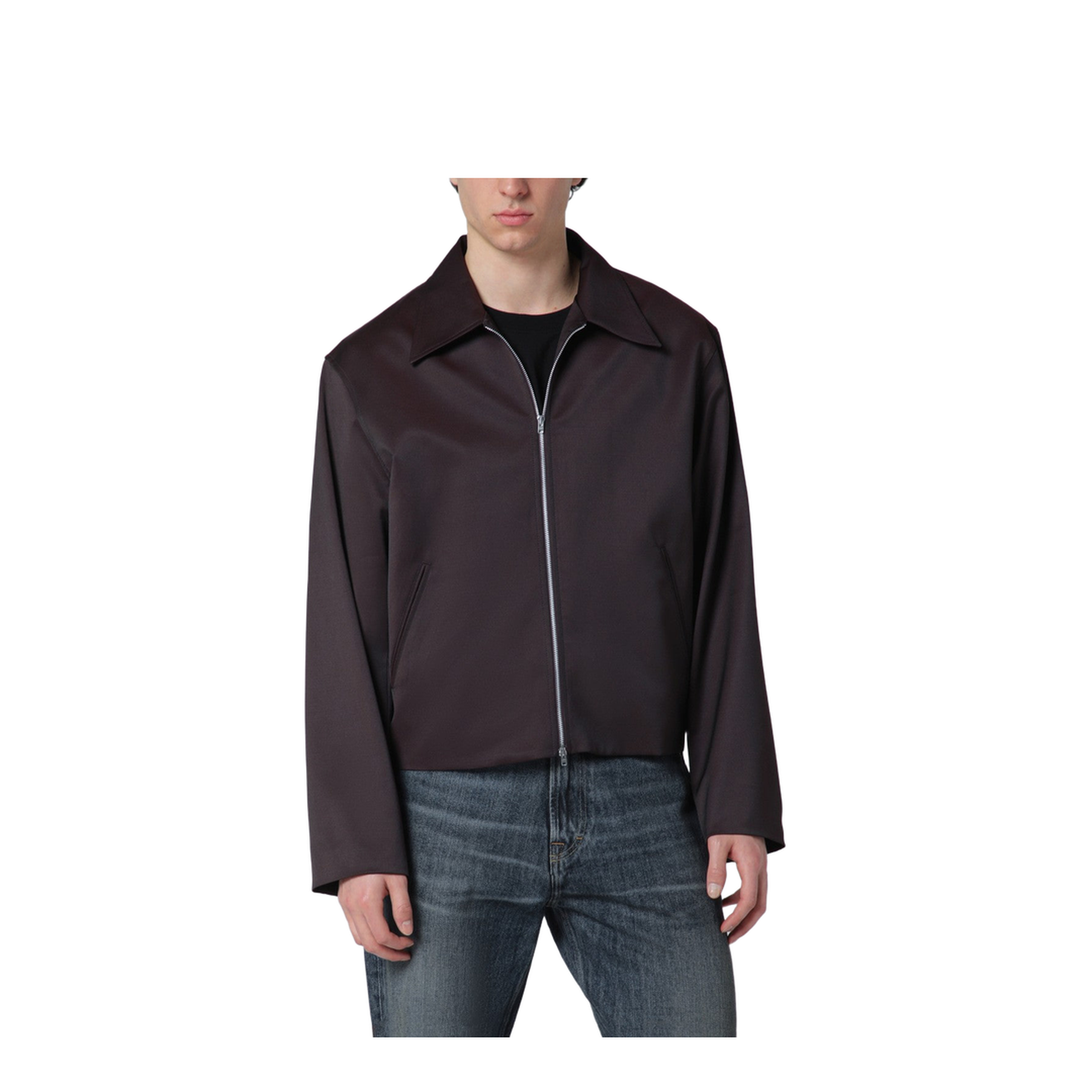 Grape-colored Formflex Fabric Zip-up Jacket