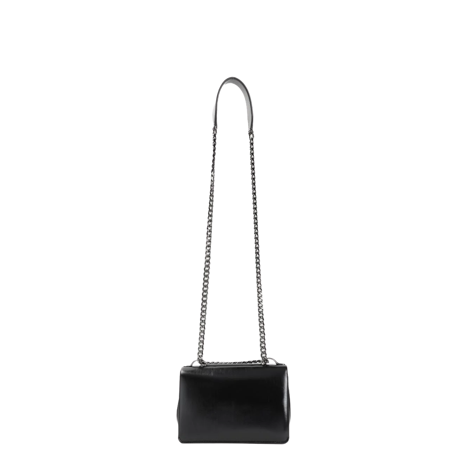 Black Leather Chain Small Shoulder Bag