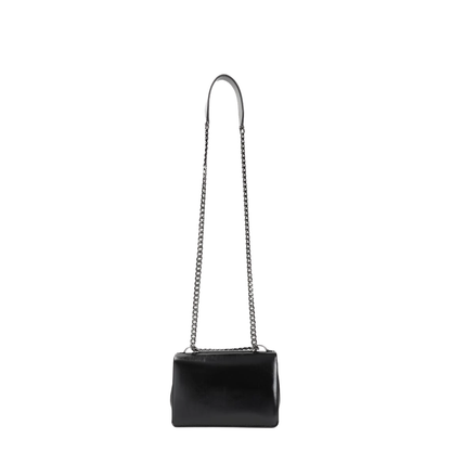 Black Leather Chain Small Shoulder Bag