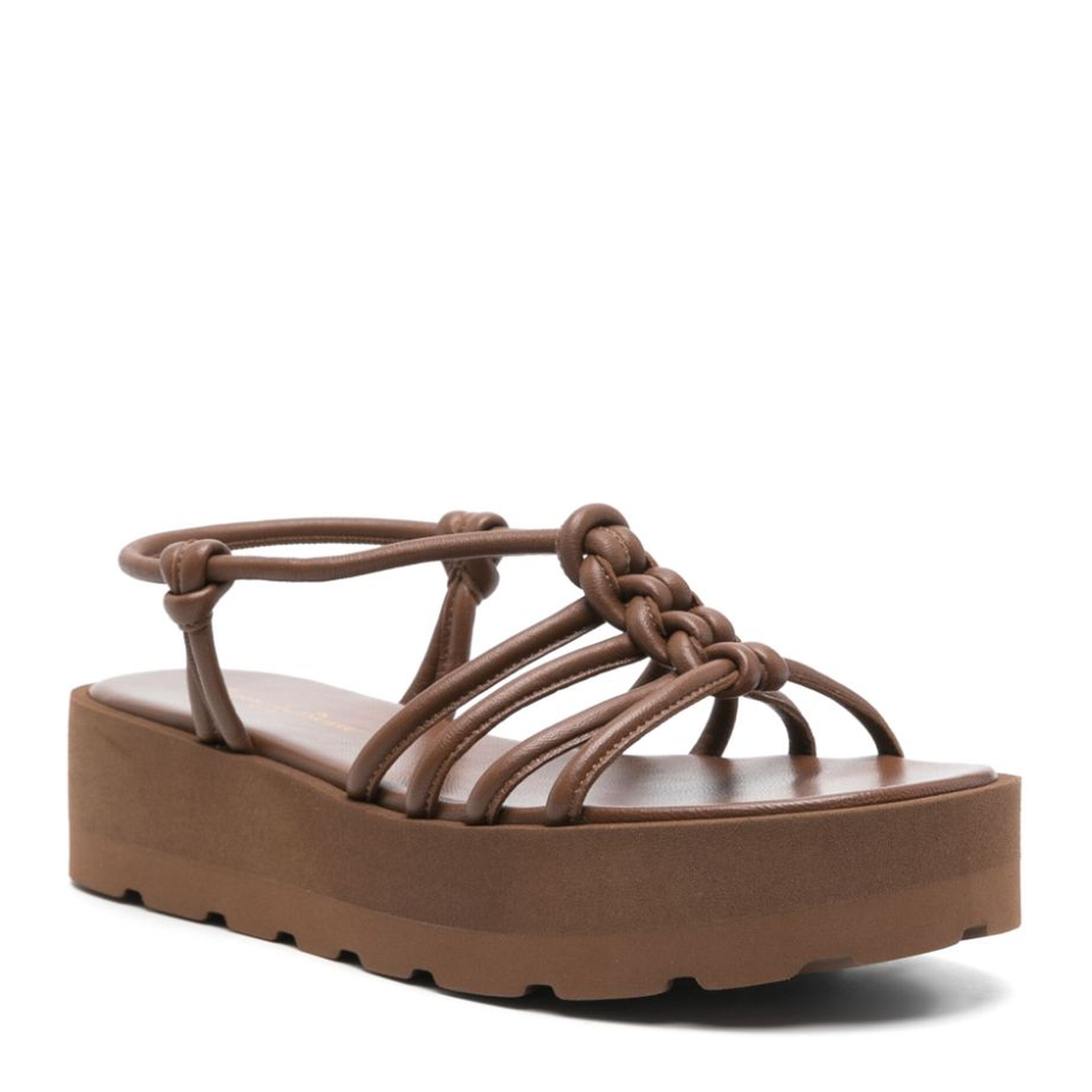 Leather Brown Slingback Sandals