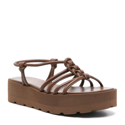 Leather Brown Slingback Sandals