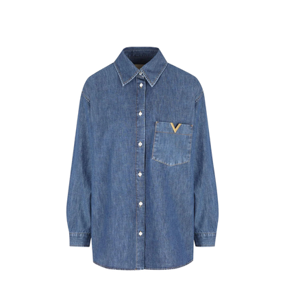 Women's Long Sleeve Denim Shirts Blue