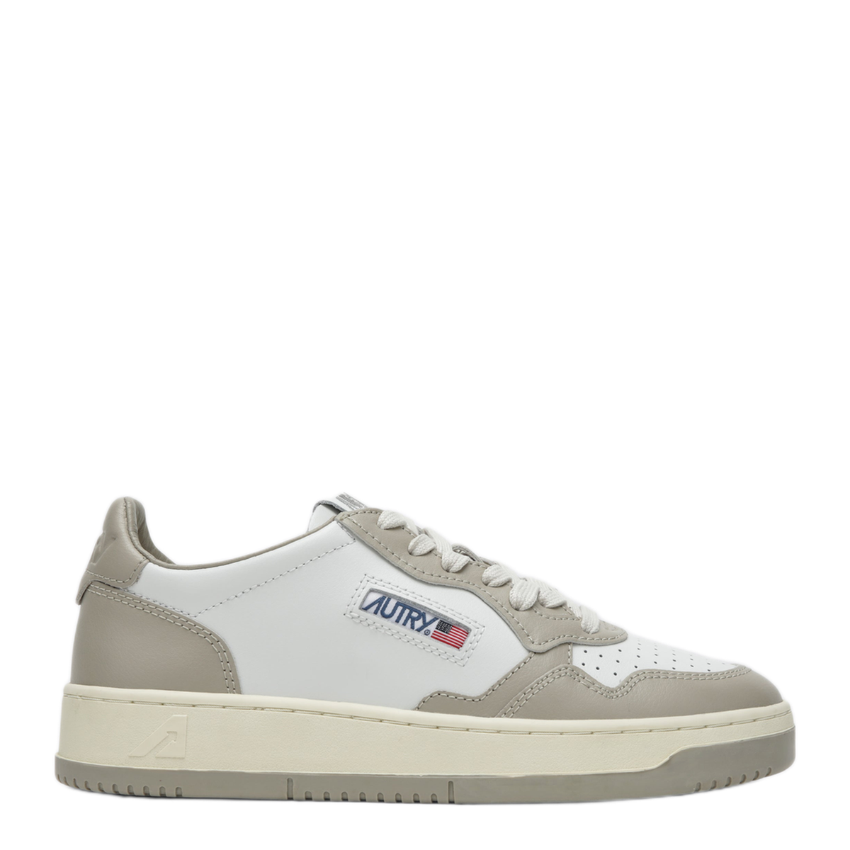 MAYFEYR - Autry - Medalist Low Sneakers In White Taupe Grey Leather - AULWWB67WB67