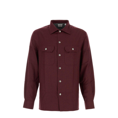 MAYFEYR - Brunello Cucinelli - Burgundy Flannel Shirt - MY6660721C063