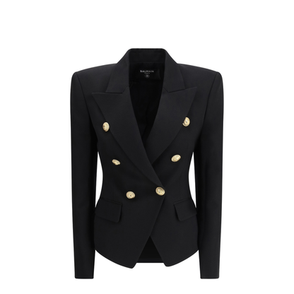 MAYFEYR - Balmain - 6 Buttons Fitted Grain De Poudre Jacket - GF1SI505WC09