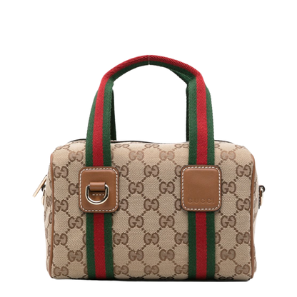 GG Supreme Mini Canvas Top Handle Bag - Beige
