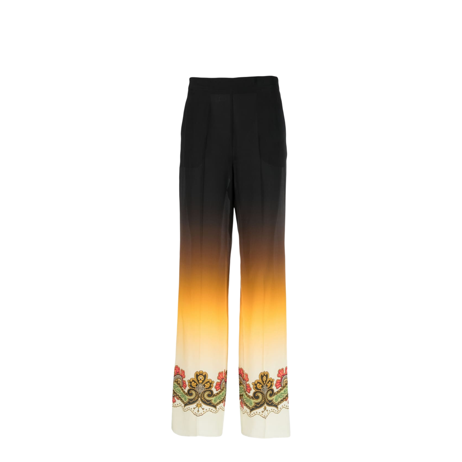 Graphic-Print Straight-Leg Trousers