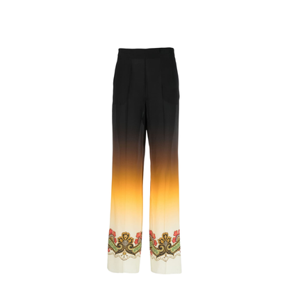 Graphic-Print Straight-Leg Trousers