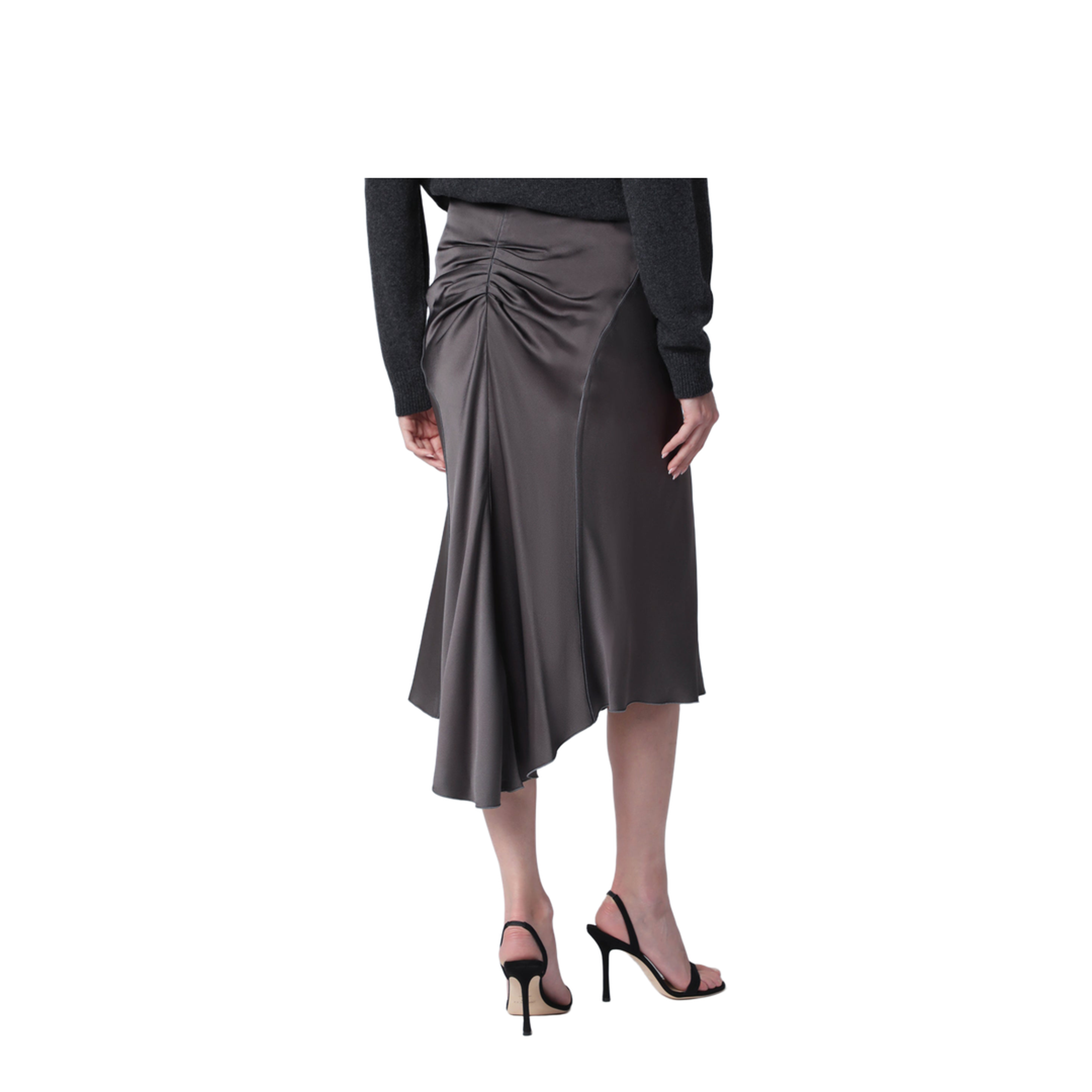 MAYFEYR - Victoria Beckham - Bela Midi Skirt In Crêpe Satin Gold - 1126WSK006985ASIOR