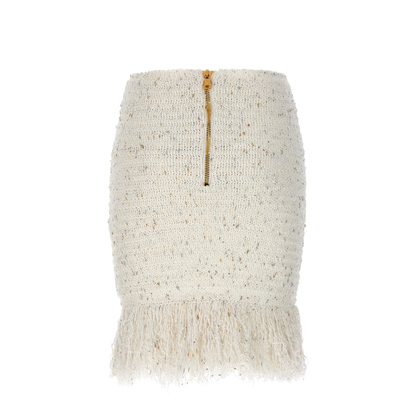 Fringed Tweed Skirt