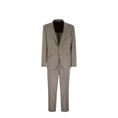 Silk And Wool Two Piece Suit Beige