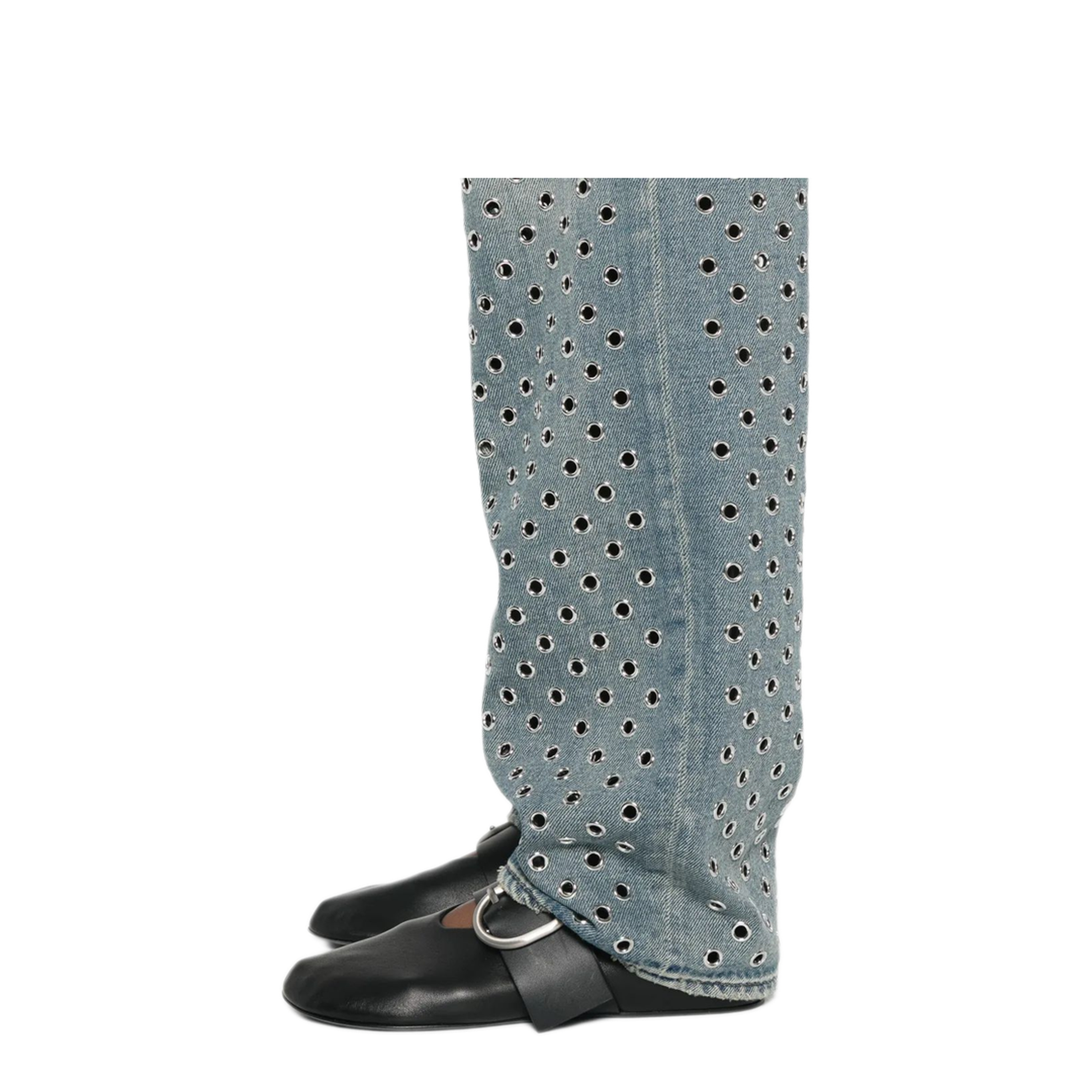 MAYFEYR - Golden Goose - Journey Pant Kim Sand Wash All Over Eyelet - GWP00844P00196250100