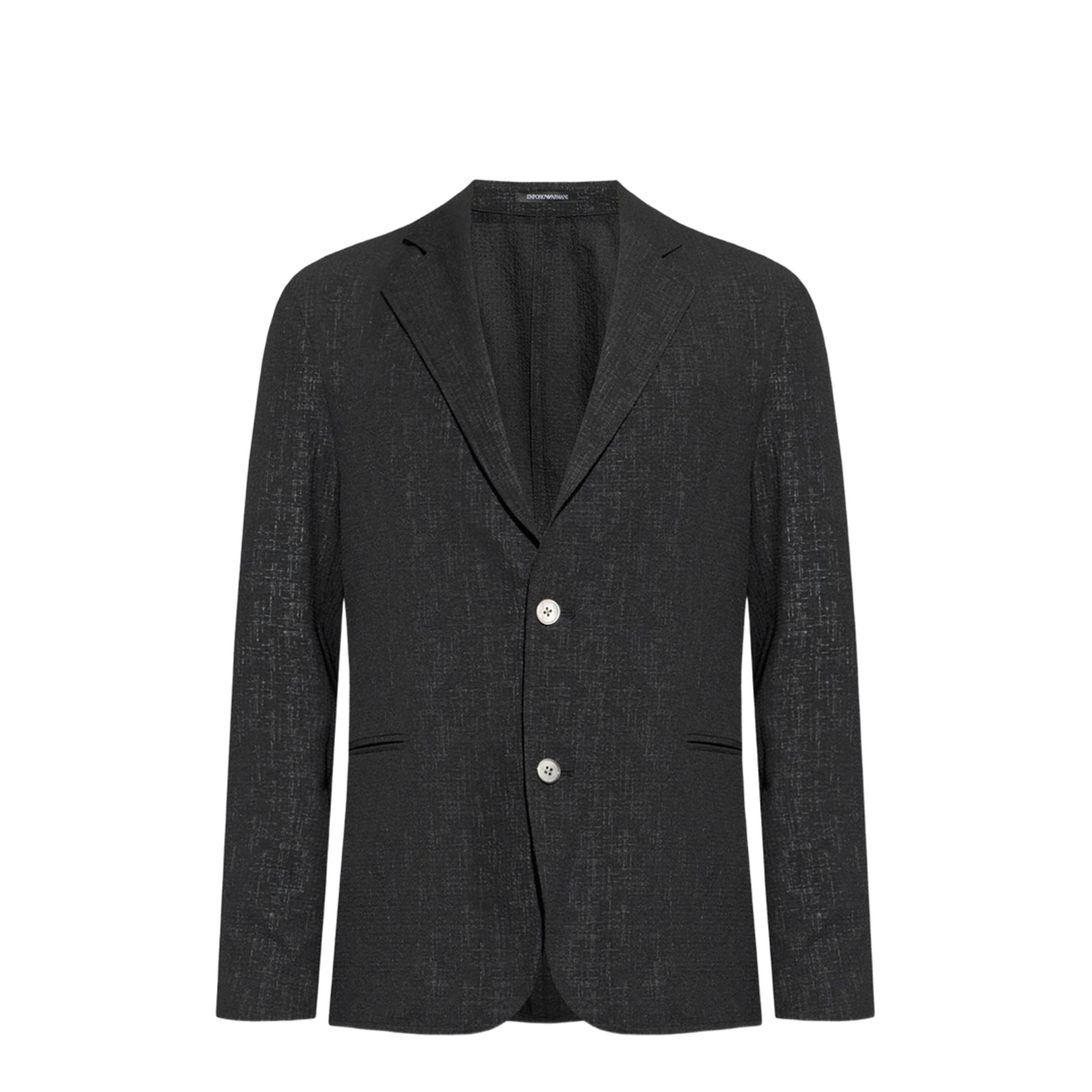 Printed Seersucker Single-Breasted Blazer