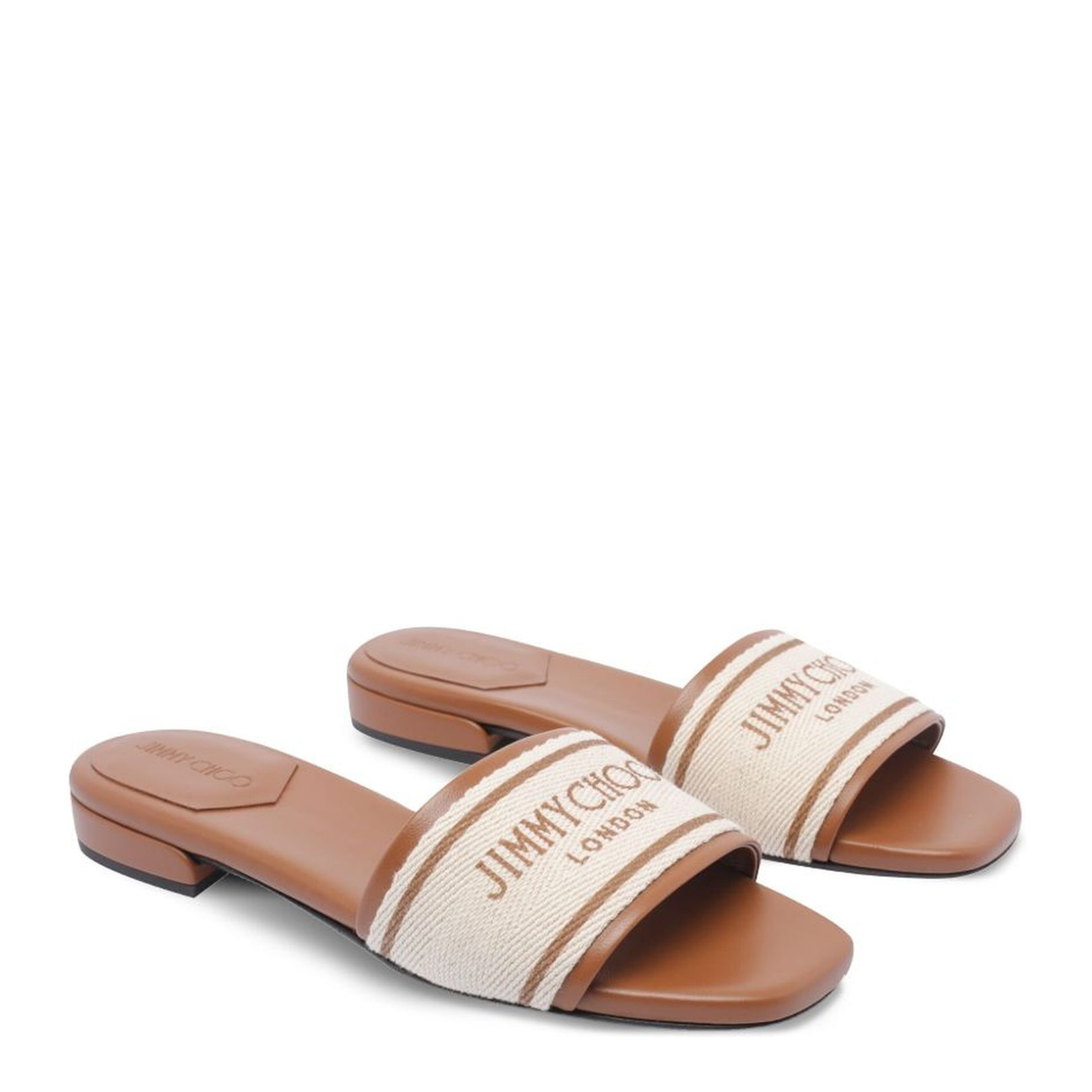 Ecru Slip-On Style Square Open Toe Sandal