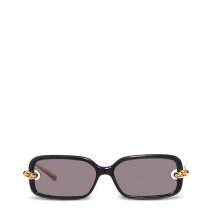Knot Rectangular Sunglasses in Black/Grey