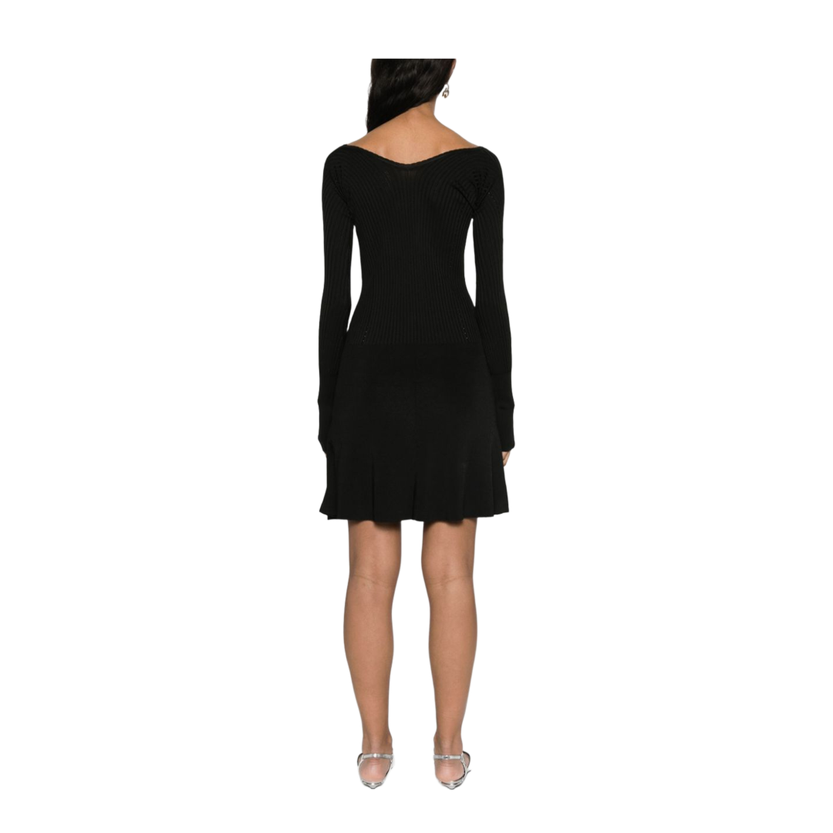 Black Ribbed Knit Dress