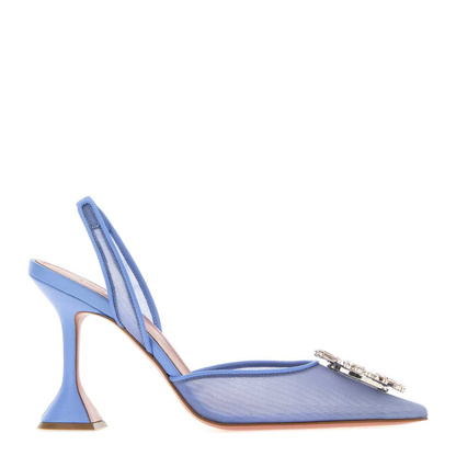 MAYFEYR - Amina Muaddi - Begum Mesh Sling Pumps - BEGUMMESHSLING95BABYBLUE