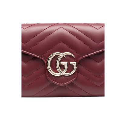 Wallet on Chain in Rosso Ancora Red Leather