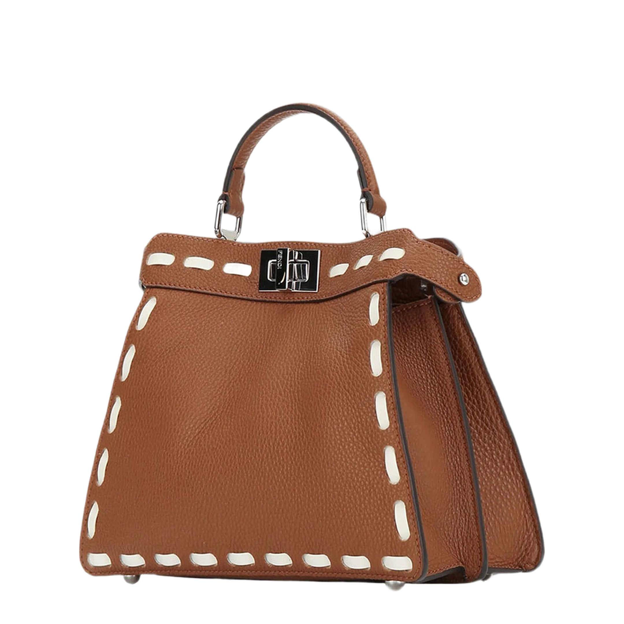 MAYFEYR - Fendi - Peekaboo Iseeu Small Sellier Cuoio Romano Leather Bag With Oversized Stitching - 8BN327AY6X