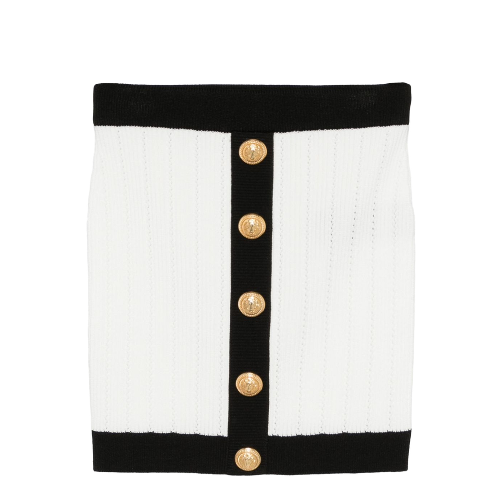 Knitted Buttoned Mini Skirt