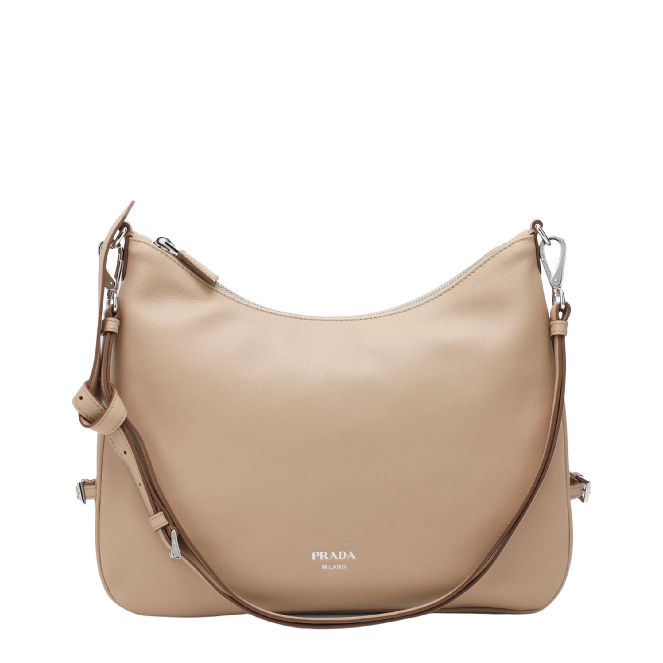 Fold Large Calfskin Shoulder Bag - Sand Beige