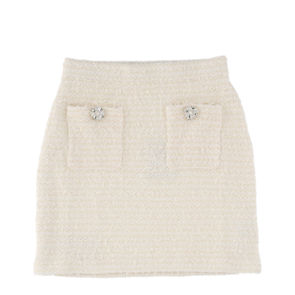 MAYFEYR - Self Portrait - Wool Miniskirt - AW25028SKCCREAM