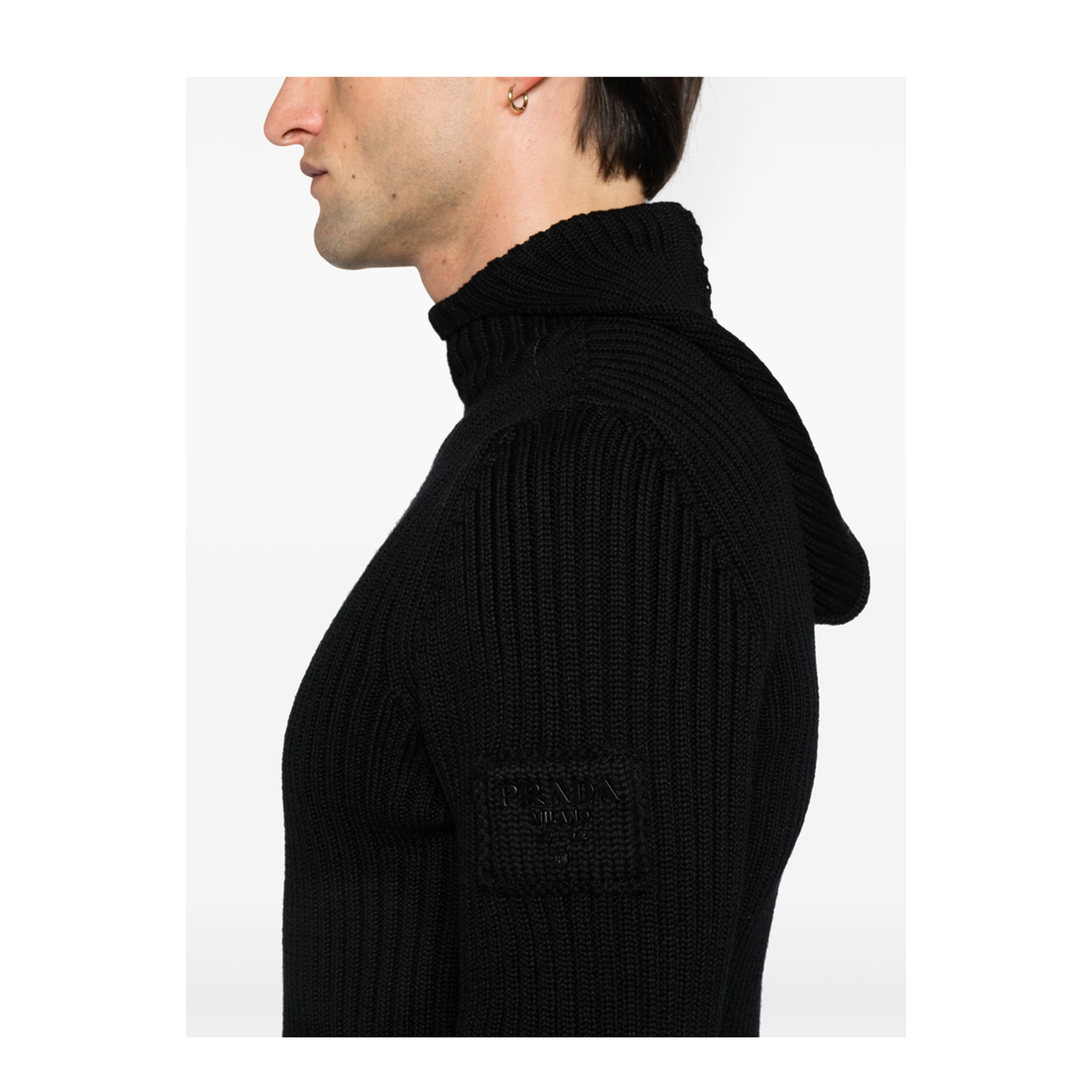 MAYFEYR - Prada - Ribbed-Knit Hoodie - UMR621SOOO15O6F0002
