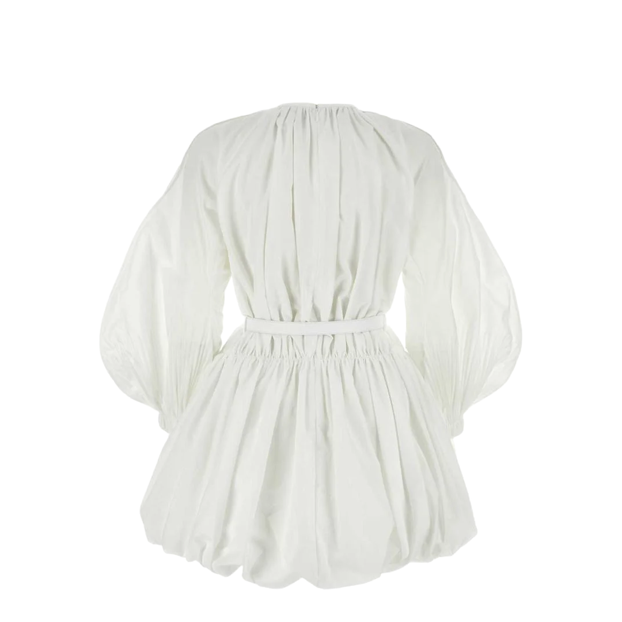 WHITE COTTON MINI DRESS