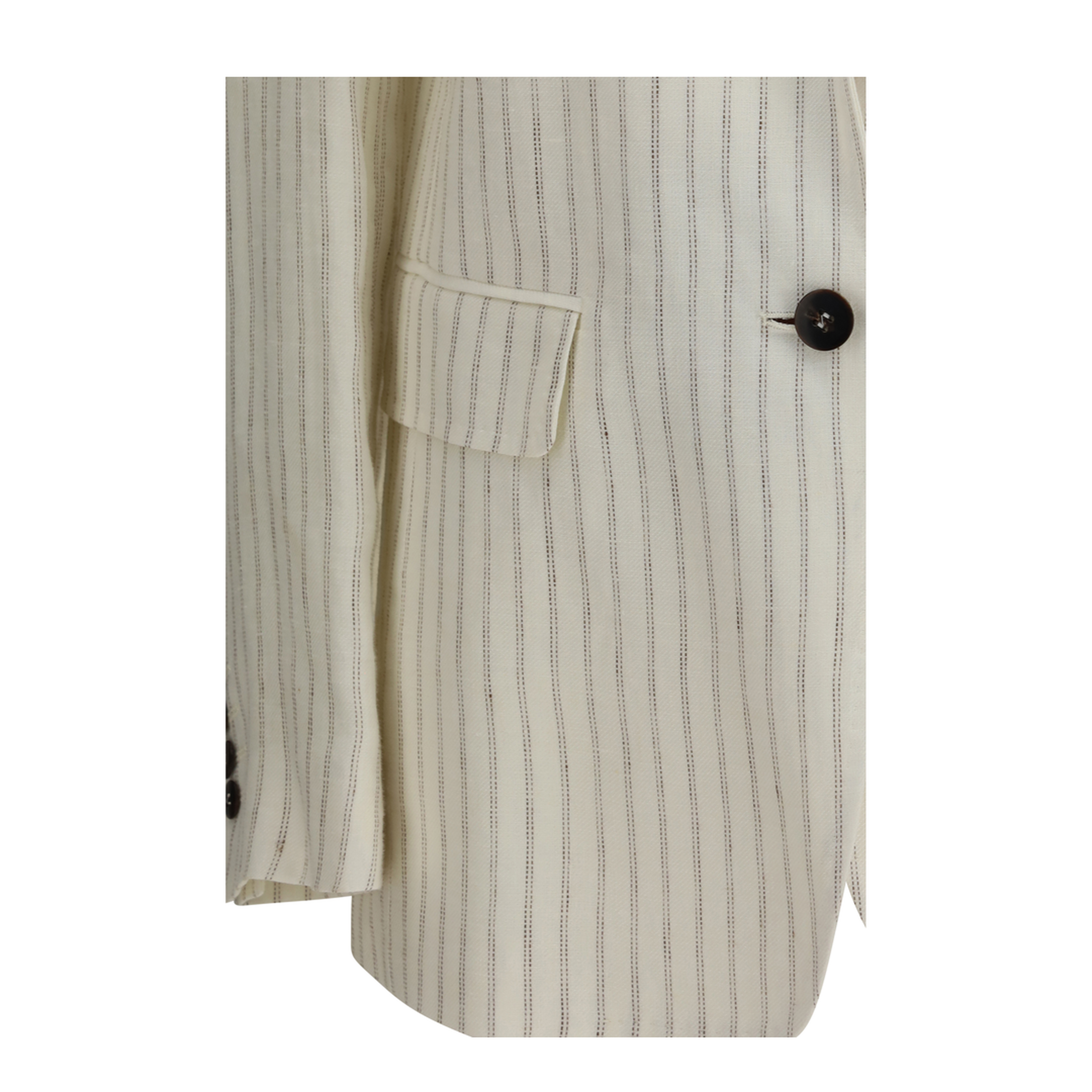 MAYFEYR -  - Single Breasted Pinstriped Linen Blazer - 2616041012600001