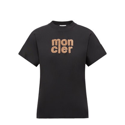 Black Teddy Logo Cotton T-Shirt