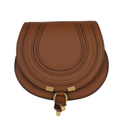 Marcie Small Grained Leather Shoulder Bags - Tan