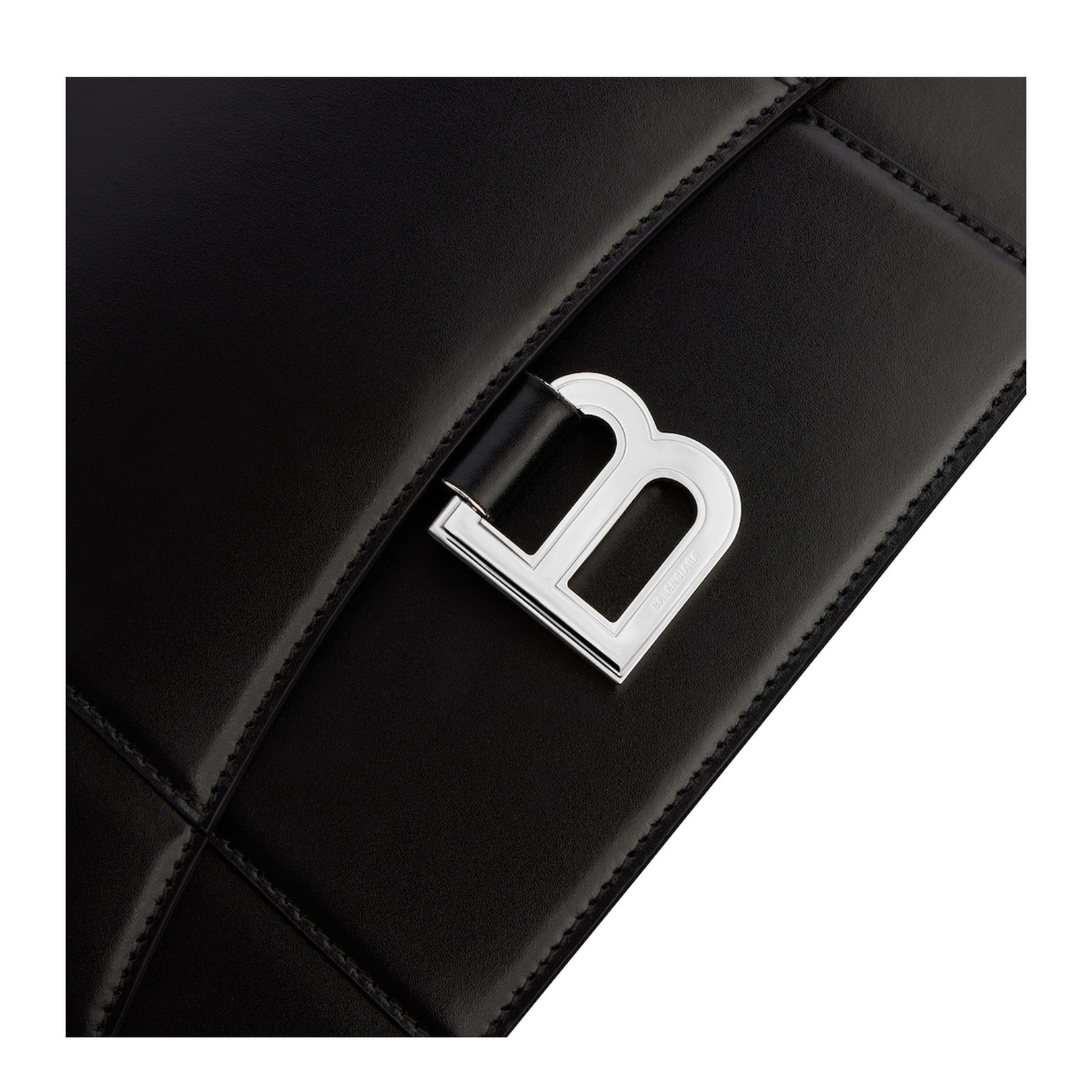 Hourglass Medium Flap Bag in Black