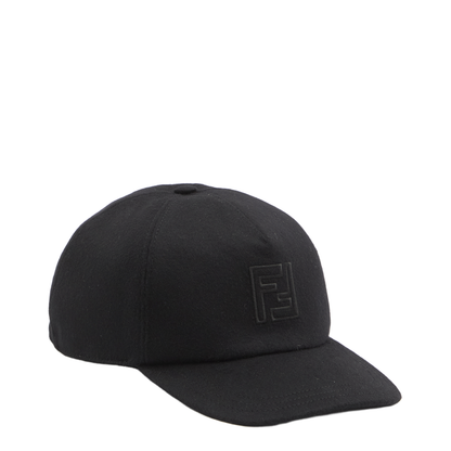 Black Wool and Cashmere Baseball Cap