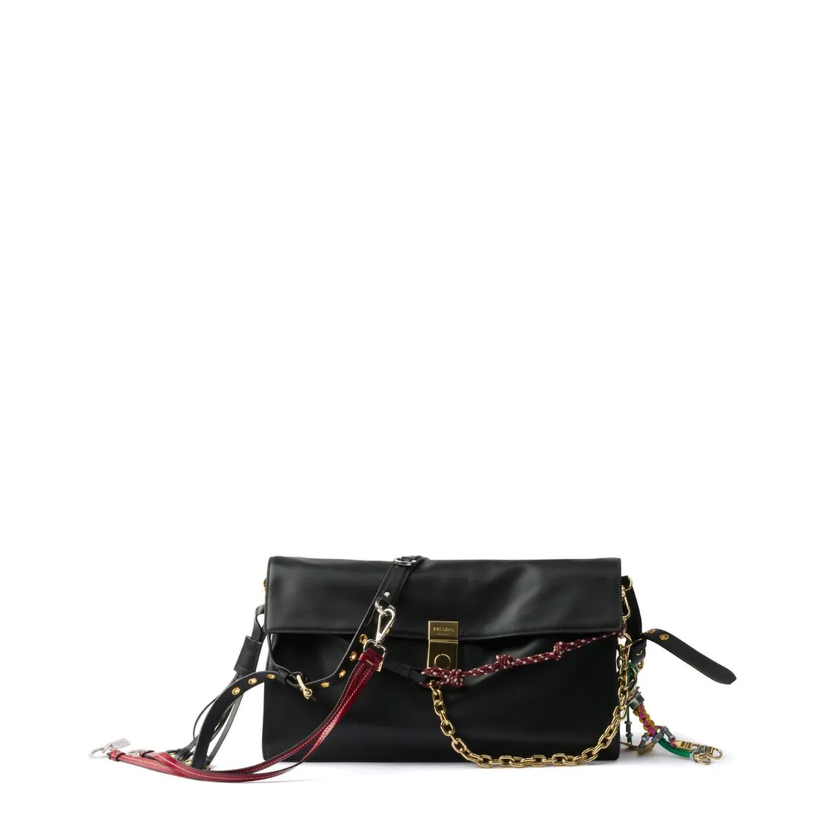 Large Calfskin Shoulder Bag - Black