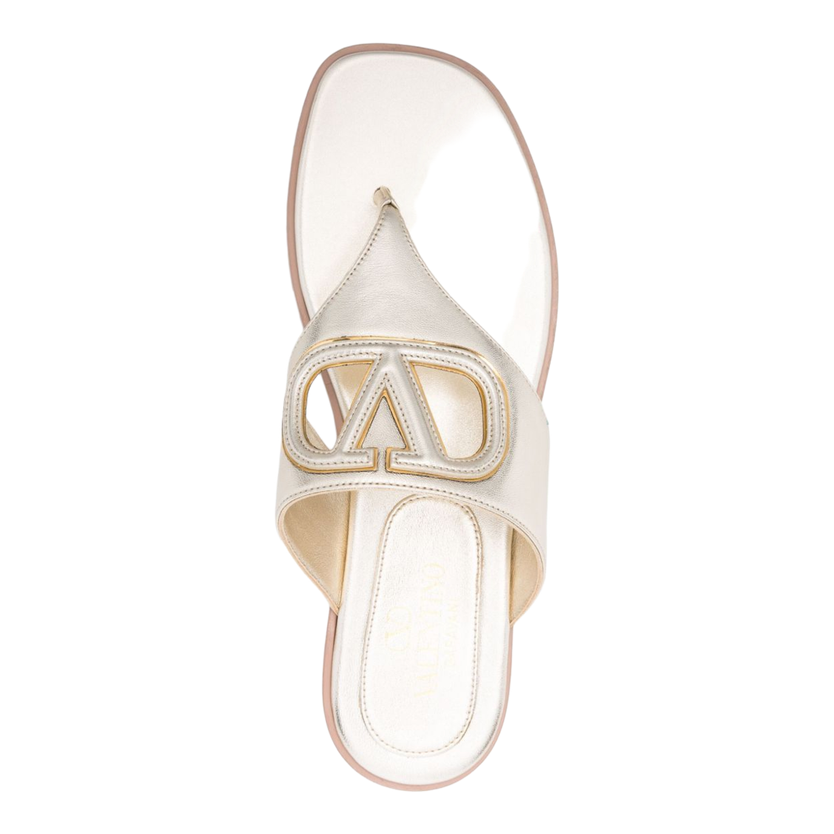 VLogo Cut-Out Leather Sandals