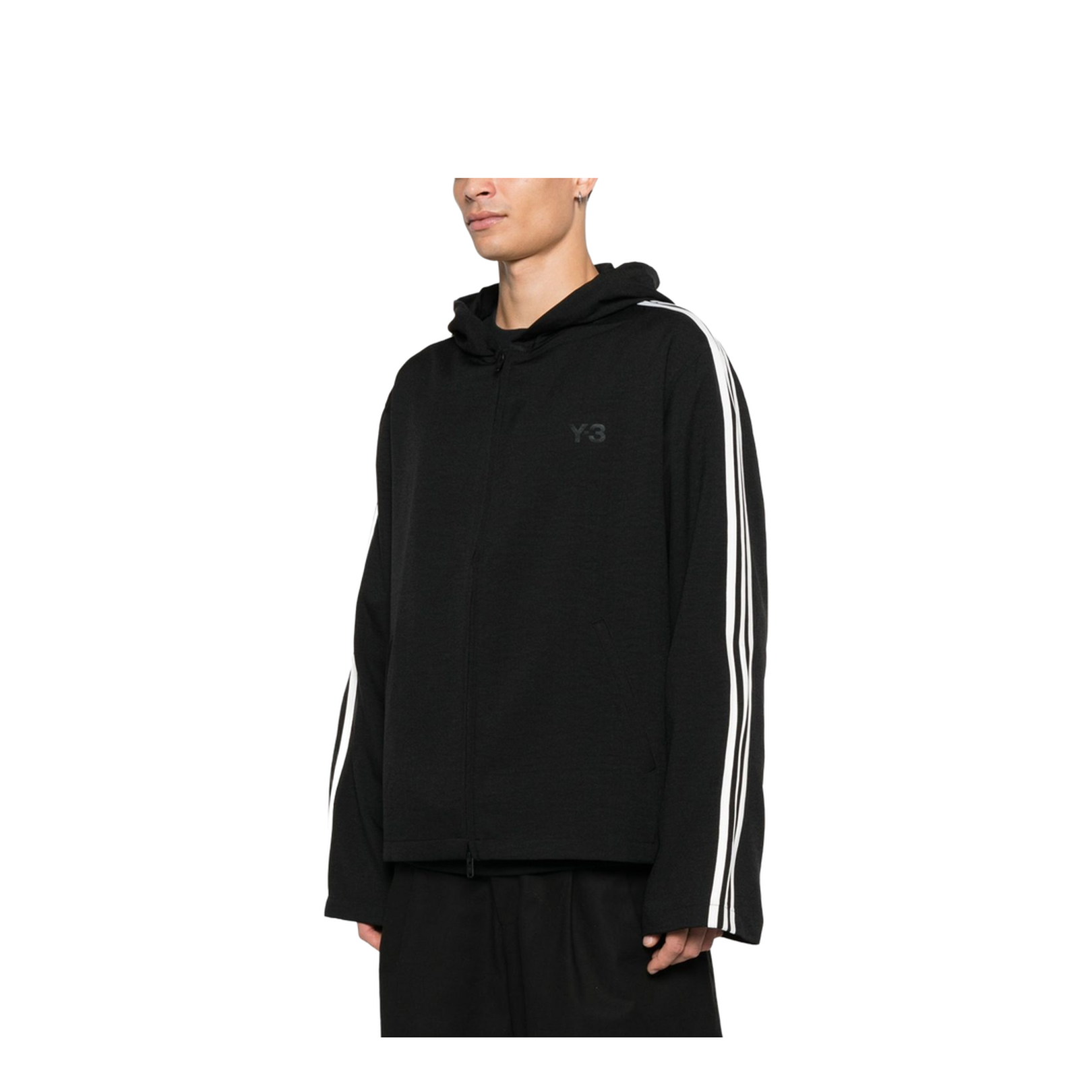 Hooded Neckline Zip Fastening Long Sleeves Relaxed Fit Hoodie