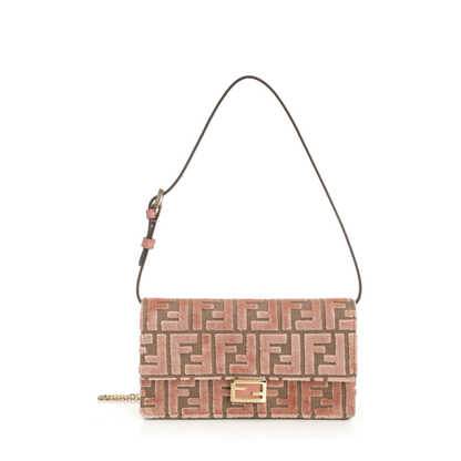 Wallet On Chain Baguette Fabric Pink