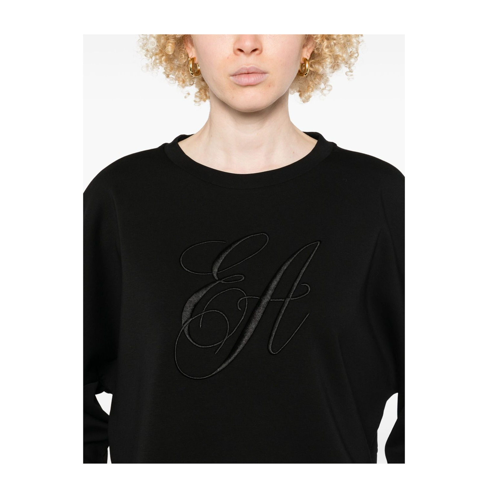 Double-Jersey Sweatshirt with Oversized Logo Embroidery