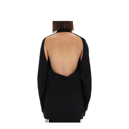 Black Cotton Zip-Up Tracksuit Jacket