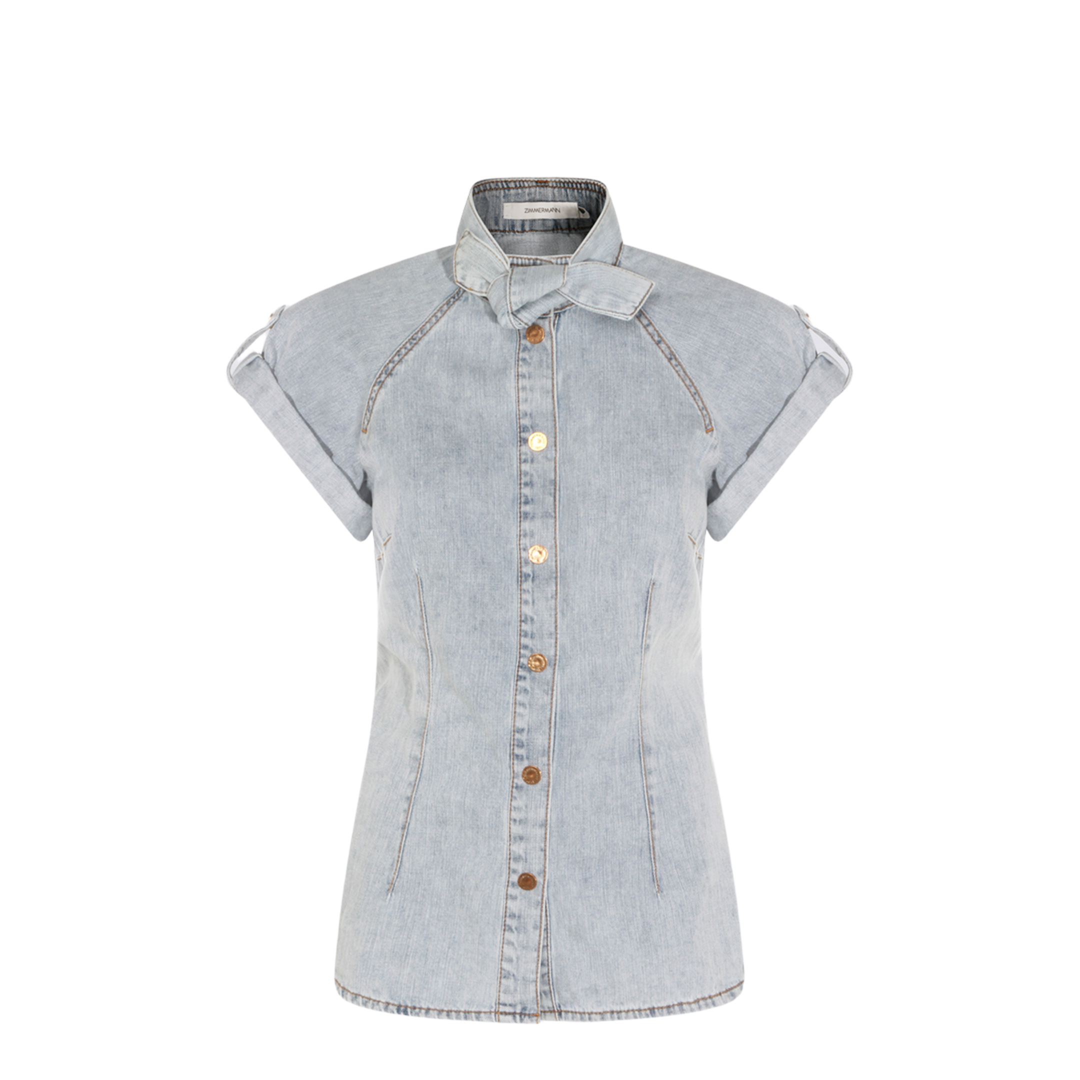 Bow-tie denim top