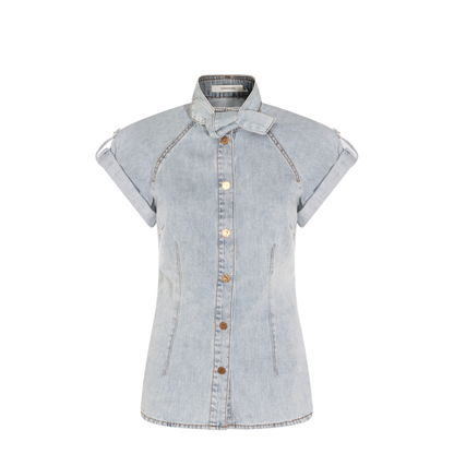Bow-tie denim top