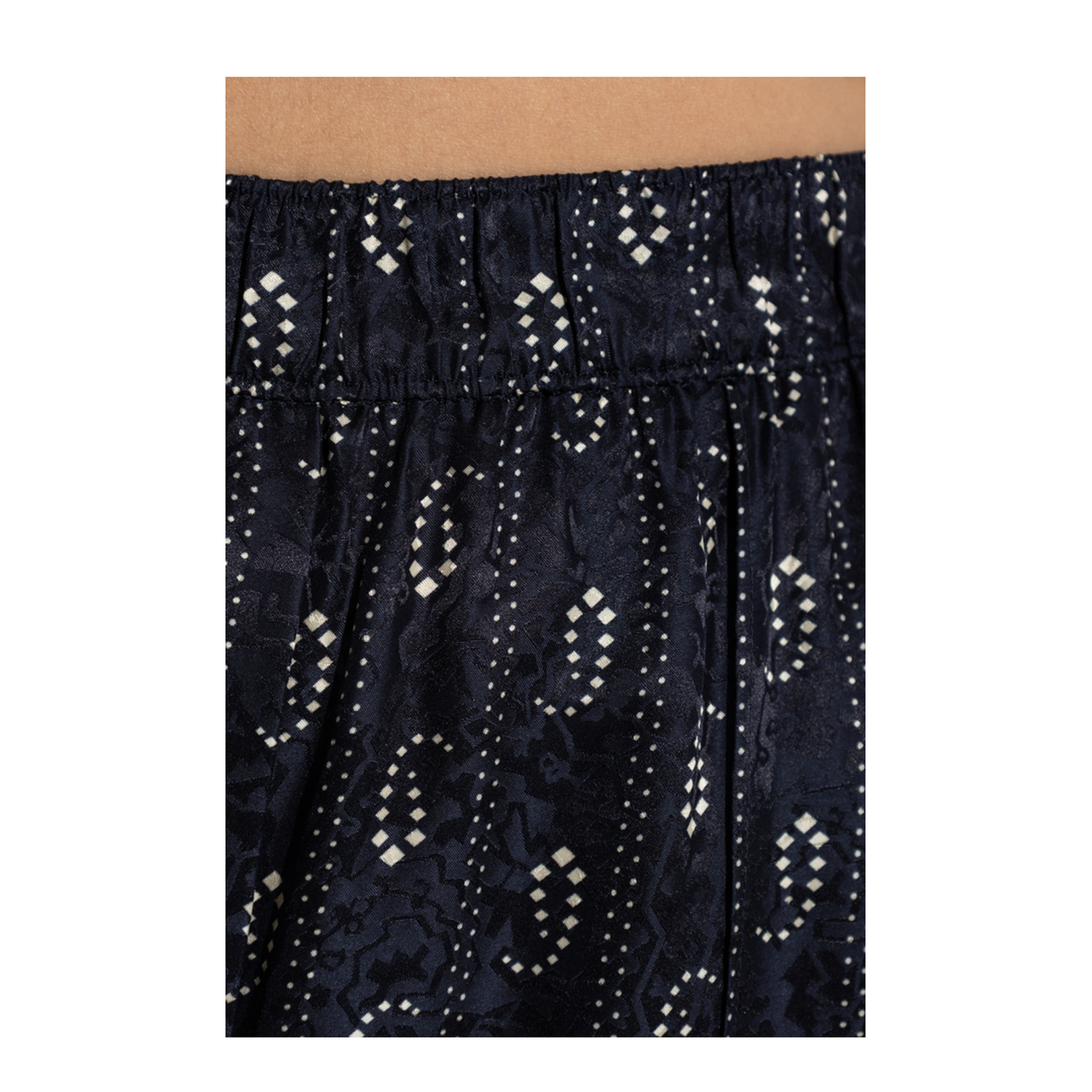Patterned Wide Leg Trousers