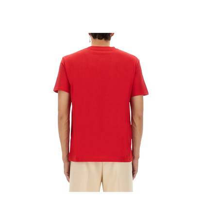 Red Crewneck T-Shirt with VLogo on the Front in Cotton