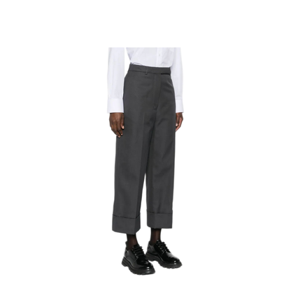 MAYFEYR - Thom Browne - High Waisted Straight Leg Trouser In Organic Cotton Canvas - FTC444UF0345025