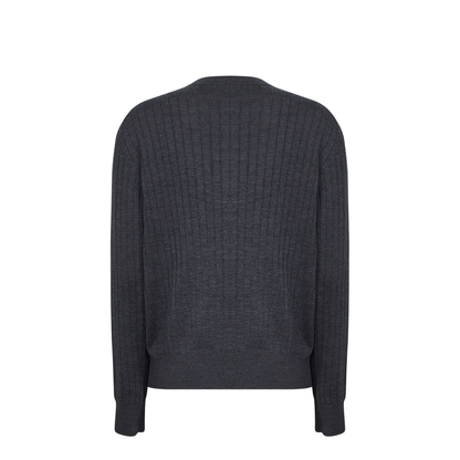 Wool Rib Cardigan in Anthracite
