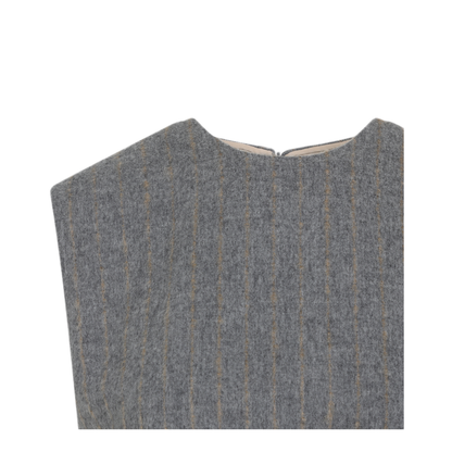MAYFEYR - CARVEN - Grey Wool Sleeveless Shift Top - 6252K21166N751