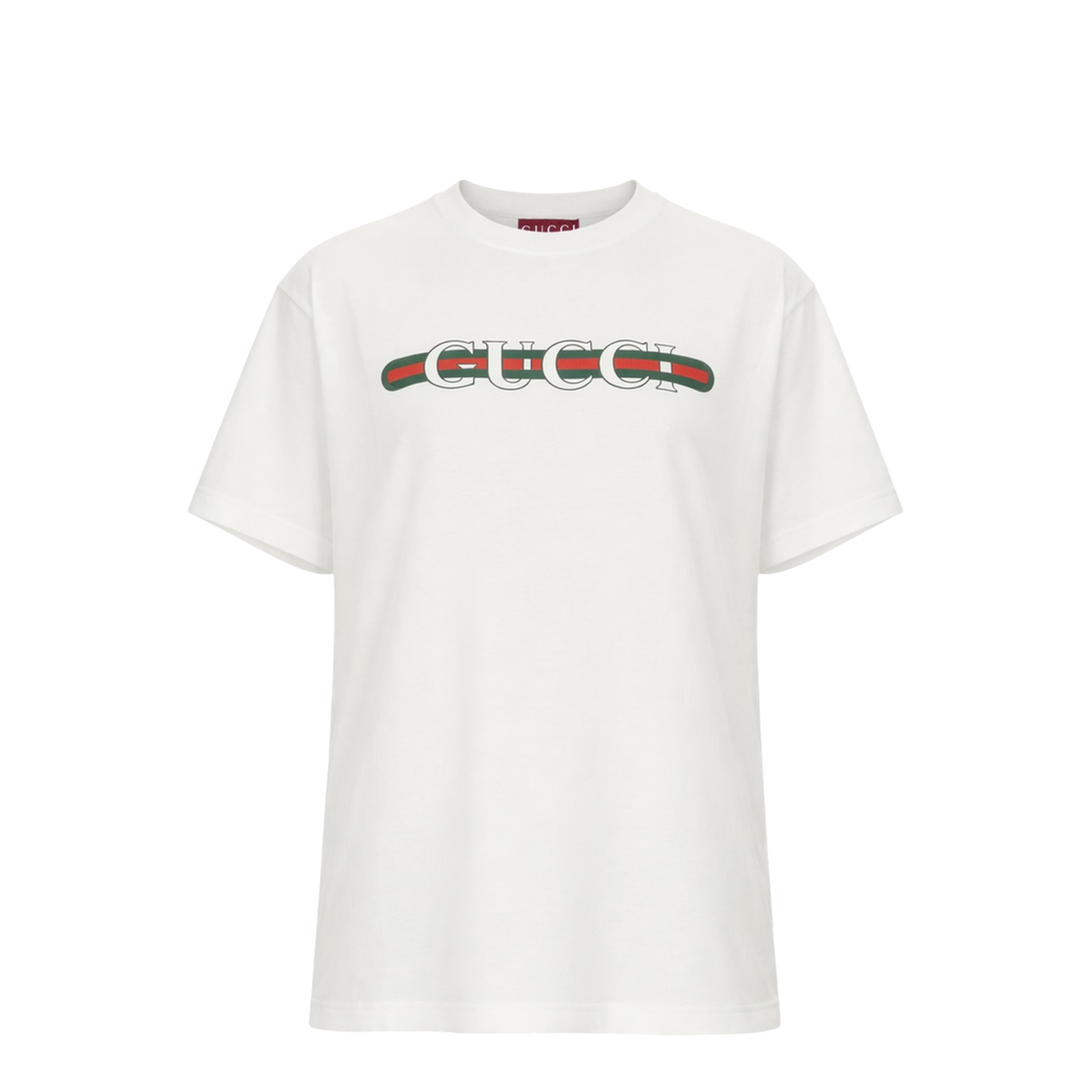 Printed Cotton Jersey T-Shirt in White