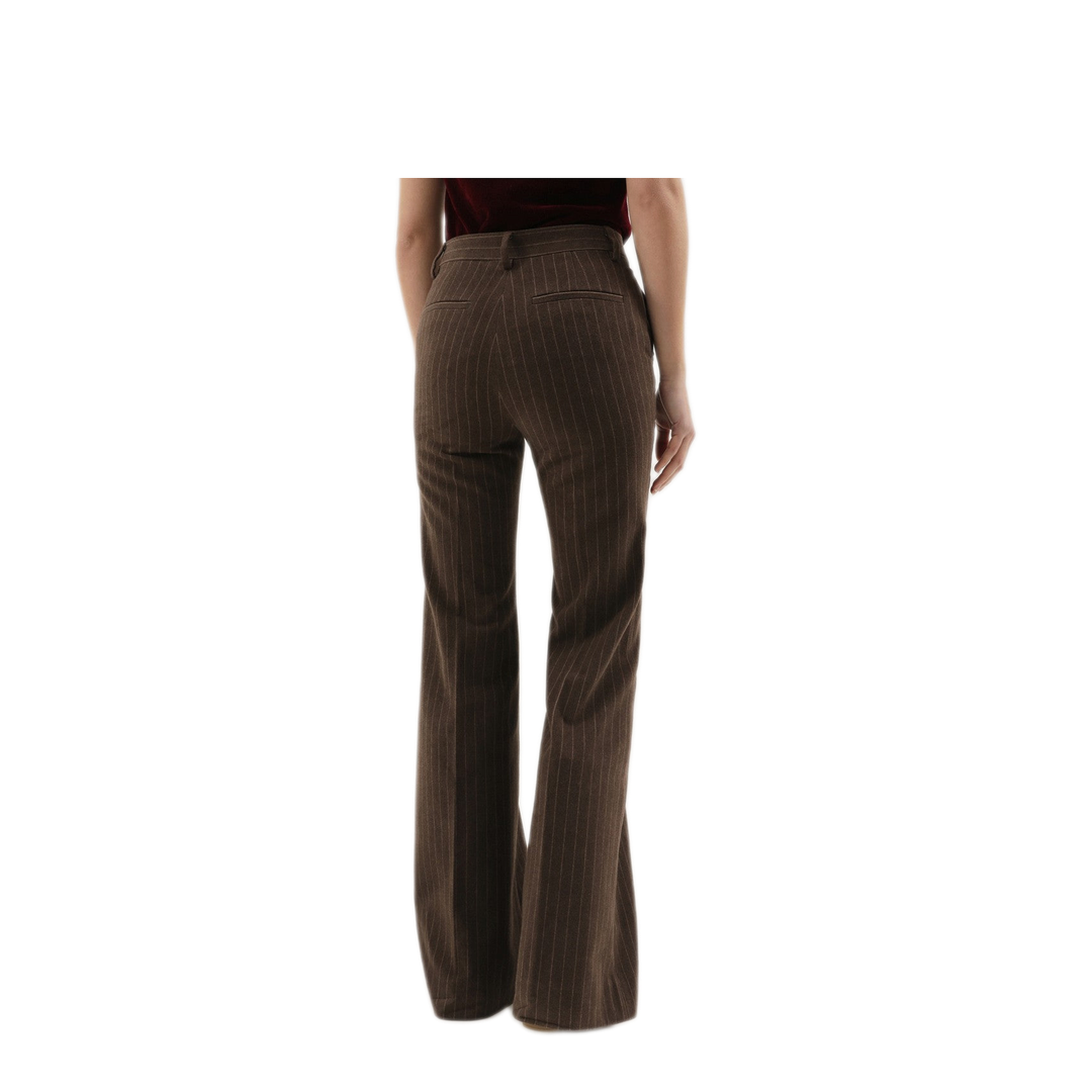 MAYFEYR - 1989 STUDIO - Brown Striped Flared Pants - F04WTD001FAB0022500