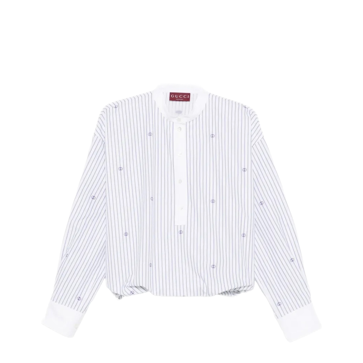 MAYFEYR - Gucci - Purple Striped Cotton Blouse With Gg Embroidery - 855774ZAUBX9098