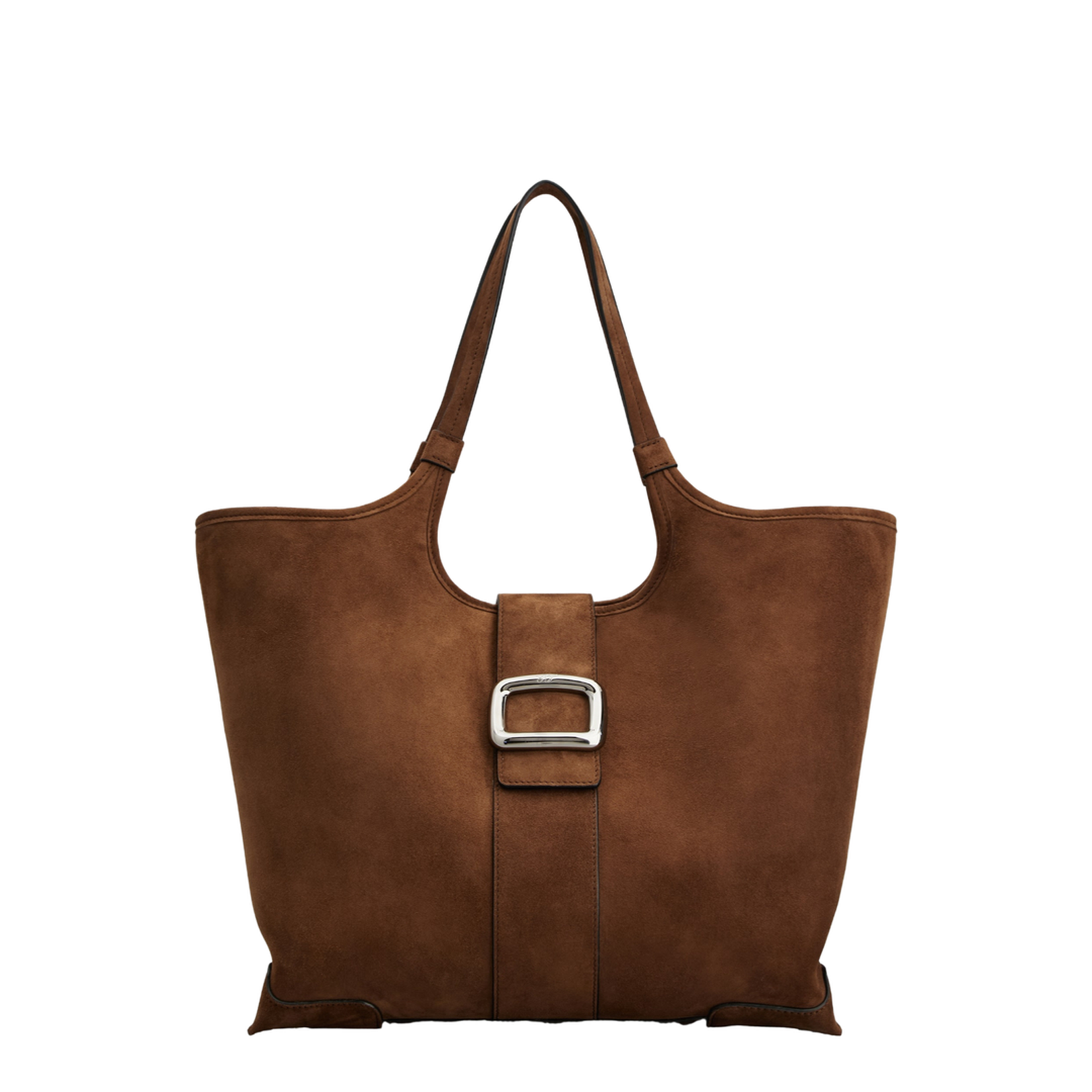 Viv' Choc Medium Shopping Bag in Suede